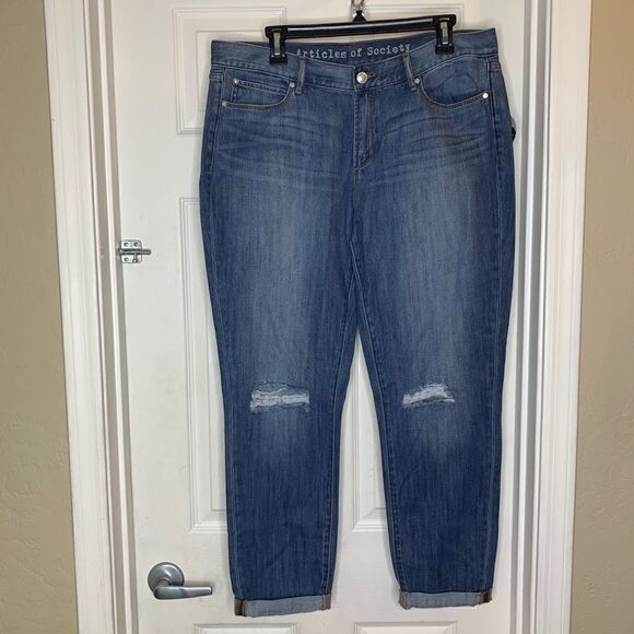 Articles of Society Distressed Rolled Cuff Jeans - Picture 2 of 8